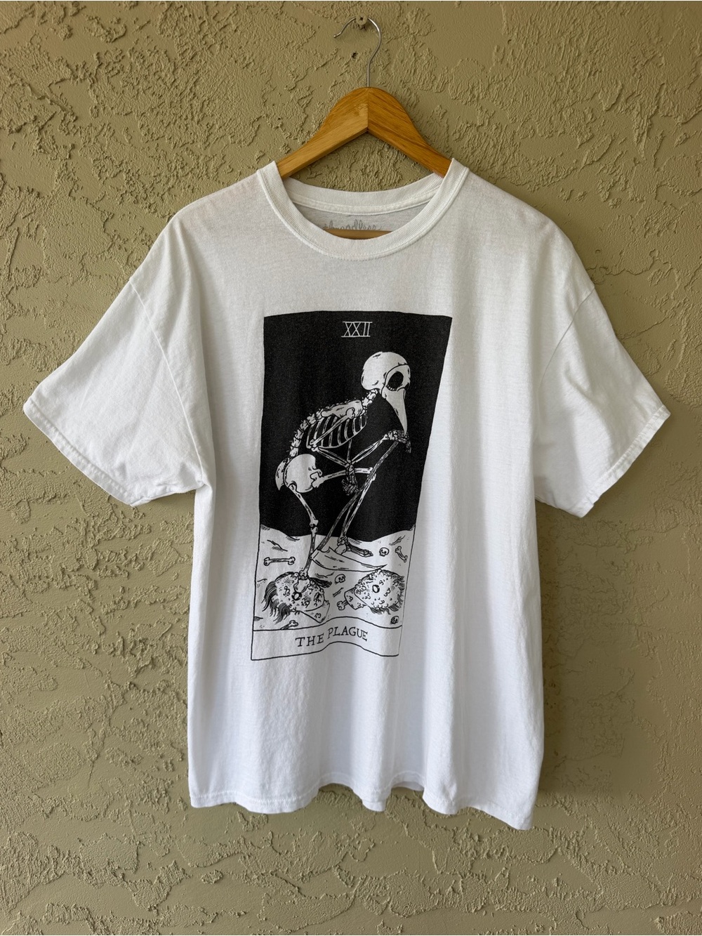 Threadless The Plague Tarot Skeleton Graphic T-Shirt XL